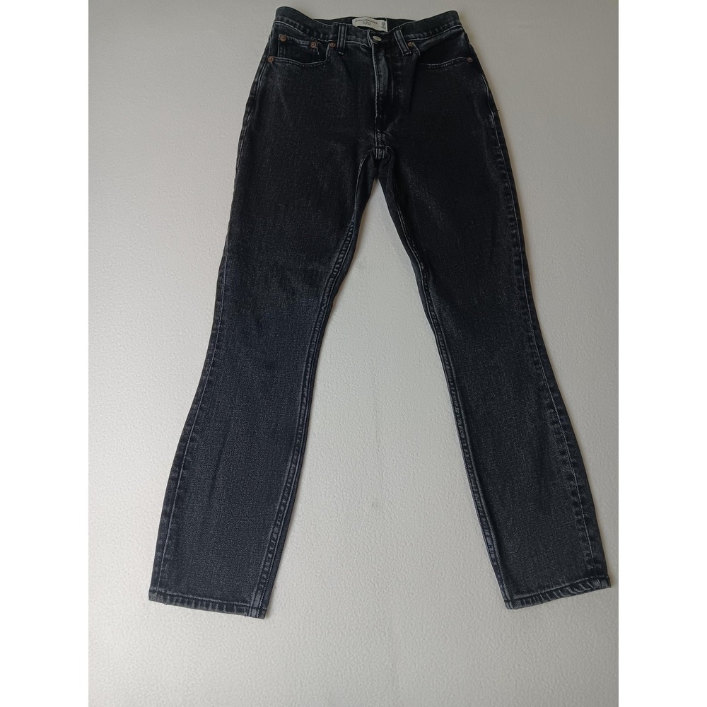 Abercrombie & Fitch The Skinny High Rise Jeans Womens 0 Gray Charcoal Wash Denim